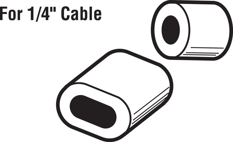 Prime-Line 1/4 in. D Aluminum Cable Ferrules and Stops