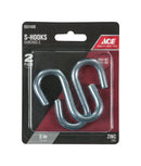 Ace Medium Zinc-Plated Silver Steel 3 in. L S-Hook 230 lb 2 pk