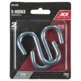 Ace Medium Zinc-Plated Silver Steel 3 in. L S-Hook 230 lb 2 pk