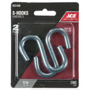 Ace Medium Zinc-Plated Silver Steel 3 in. L S-Hook 230 lb 2 pk