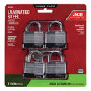 PADLOCK LAM 1-9/16" 4PK