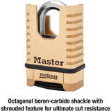 Master Lock ProSeries 6.56 in. H X 2-1/4 in. W Brass 4-Digit Combination Hidden Shackle Padlock
