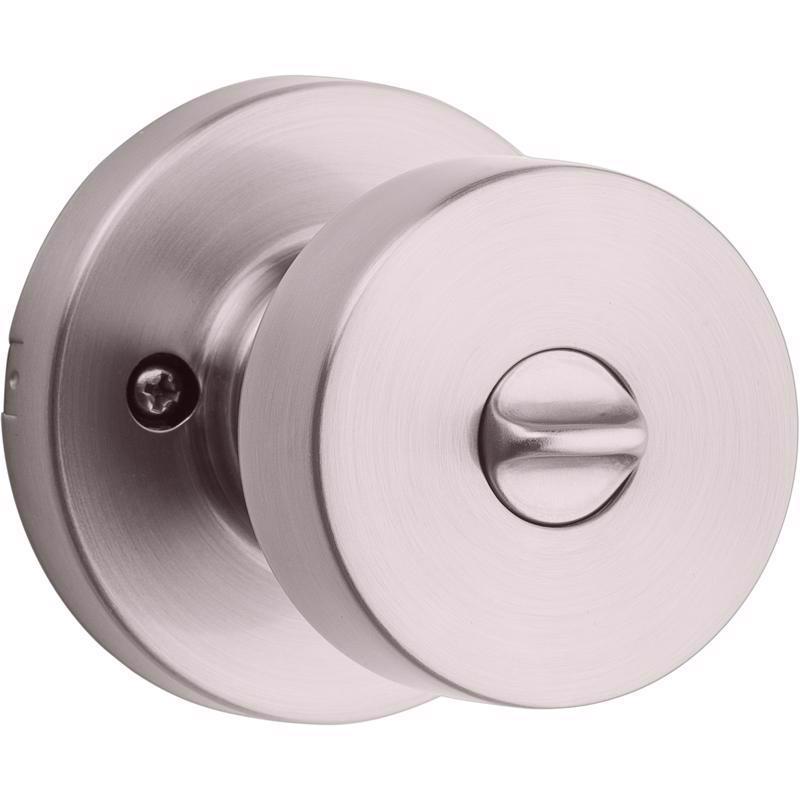 Kwikset SmartKey Pismo Satin Nickel Entry Knobs KW1 1-3/4 in.