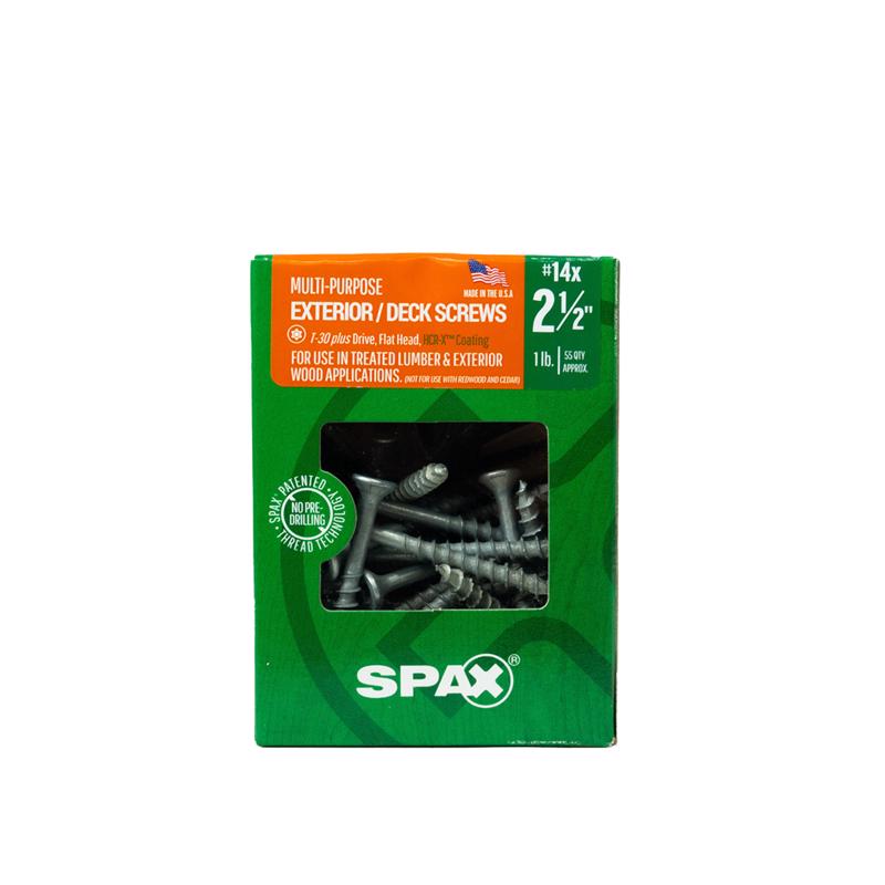 SPAX Multi-Material No. 14 Label X 2-1/2 in. L T30+ Flat Head Construction Screws 1 lb 55 pk