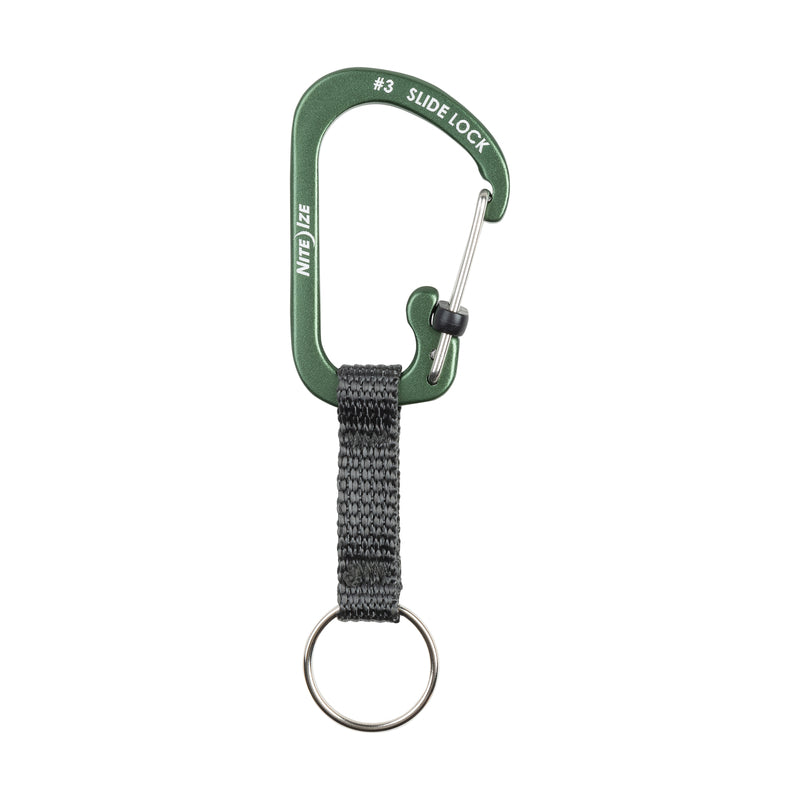 Nite Ize SlideLock 3/8 in. D Aluminum Olive Carabiner Key Ring