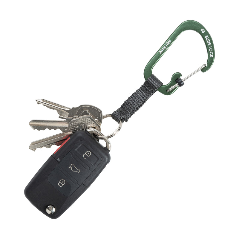 Nite Ize SlideLock 3/8 in. D Aluminum Olive Carabiner Key Ring