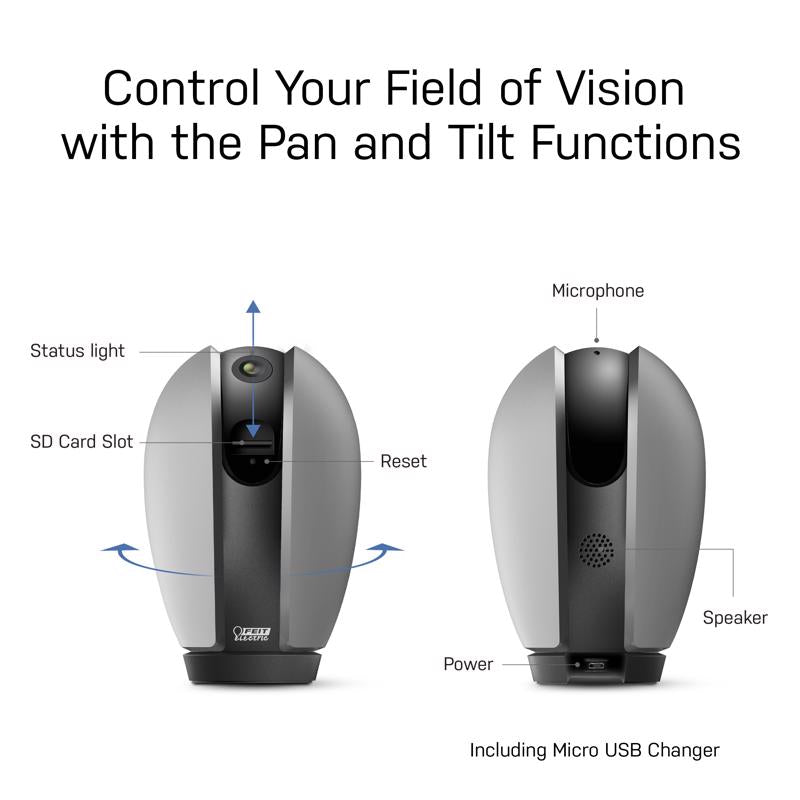 Feit Smart Home Plug-in Indoor Smart-Enabled Security Camera with Pan & Tilt