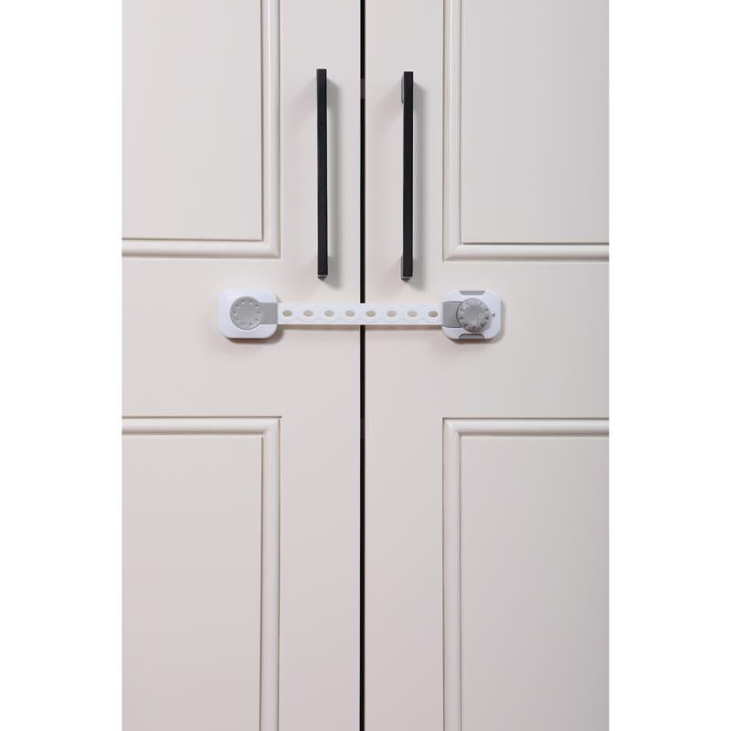 Dreambaby Twist 'N Lock Gray/White Plastic Adhesive Multi-Use Latch 2 pk