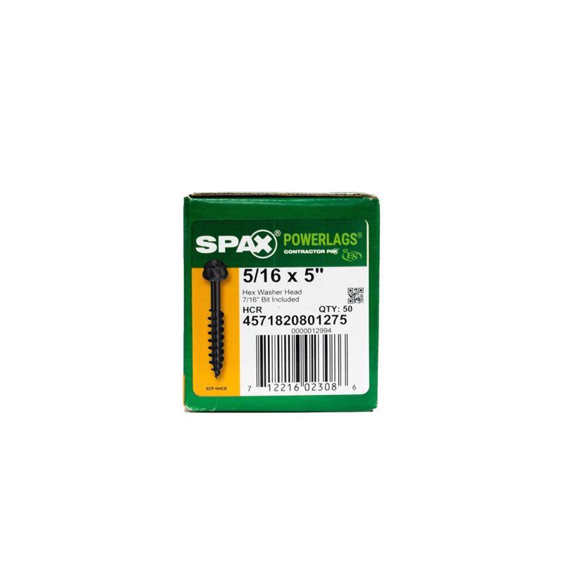 SPAX PowerLags 5/16 in. in. X 5 in. L T-40 Hex Washer Head Structural Screws 50 pk