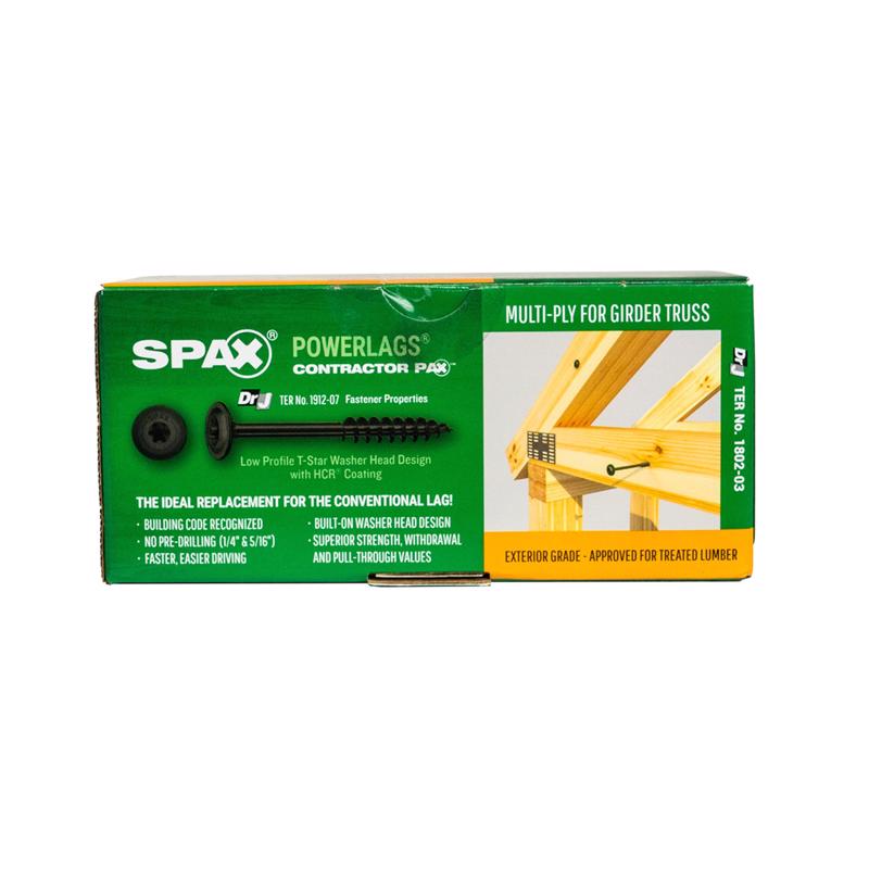 SPAX PowerLags 5/16 in. in. X 6 in. L T-40 Washer Head Structural Screws 50 pk