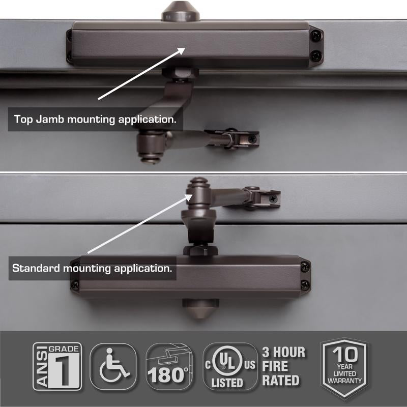 Brinks Commercial Oil Rubbed Bronze Steel Hydraulic Door Closer Grade 1