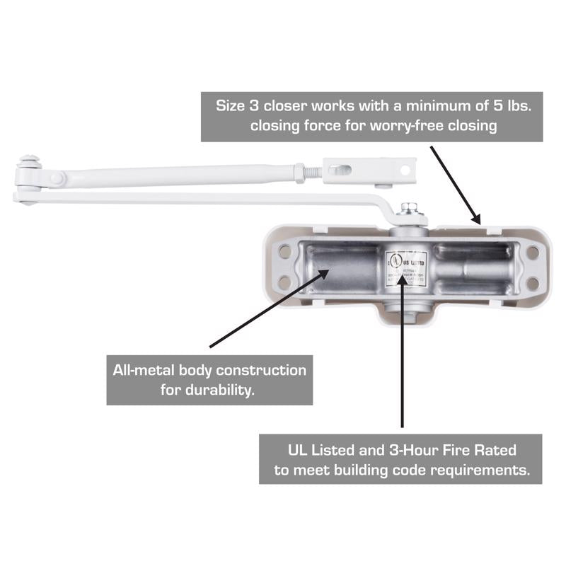 Brinks Commercial Aluminum Steel Hydraulic Door Closer Grade 1