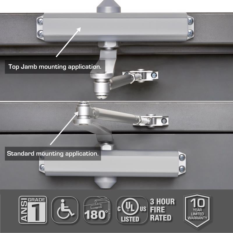 Brinks Commercial Aluminum Steel Hydraulic Door Closer Grade 1