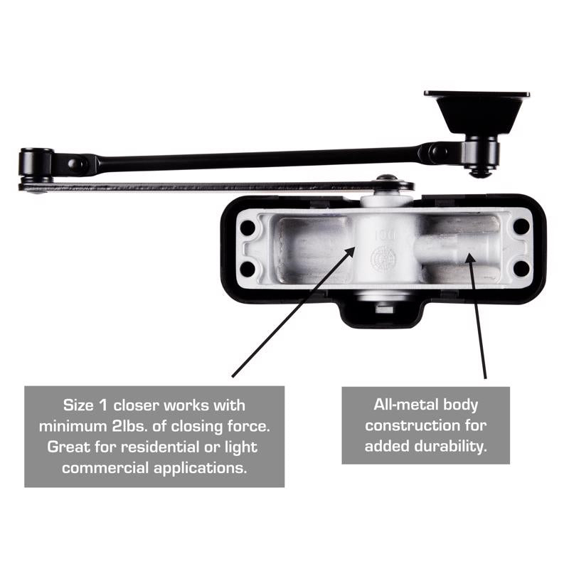 Brinks Residential Matte Black Metal Hydraulic Door Closer