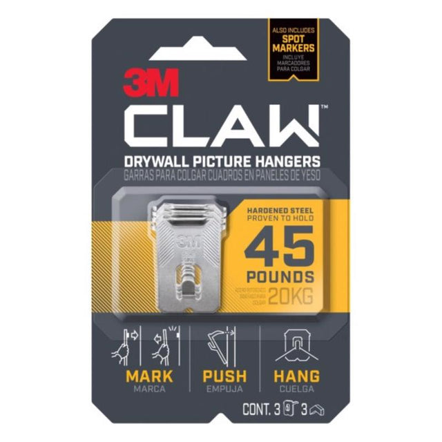 CLAW PIC HANGER 45LB 3PK