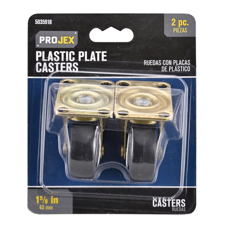 CASTR 1-5/8" PL BL 2PK