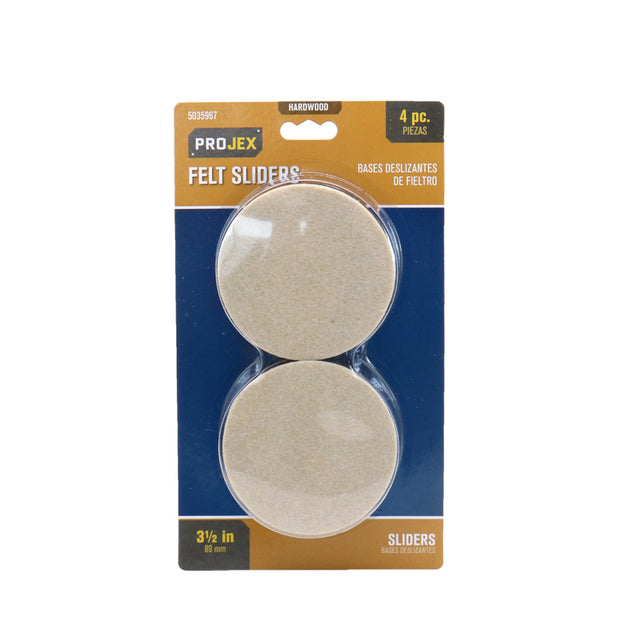 GLIDE FELT 1" RND BRN4PK