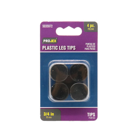 TIP LEG PLST BLK 3/4"4PK