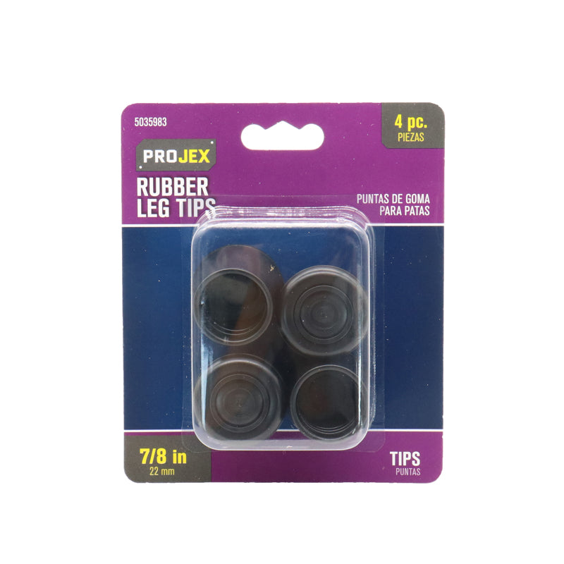 TIP LEG RUBR BLK7/8"4PK