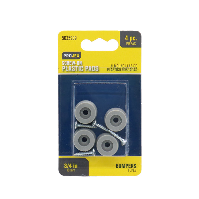 BUMPER SCRW-ON 3/4"W 4PK