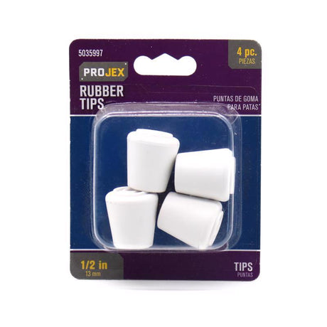 TIP CHR LEG 1/2" 4PK WHT