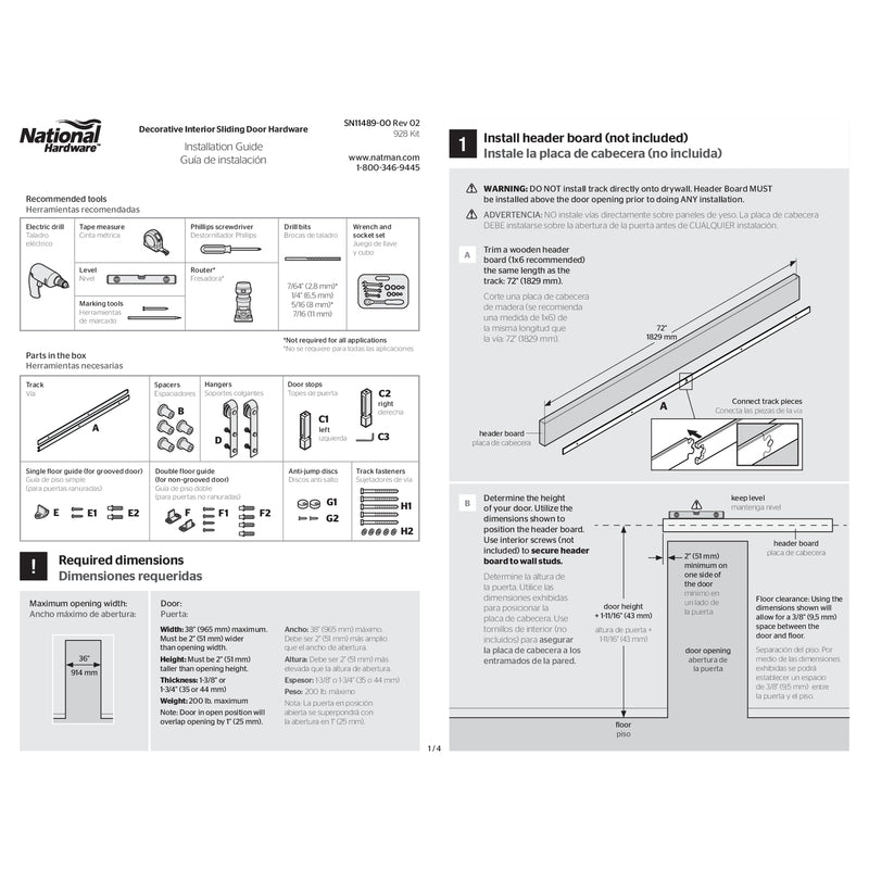 National Hardware Classic Matte Black Steel Barn Door Hanger Kit 1 pc