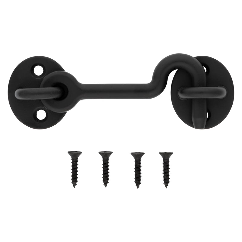 National Hardware Matte Black Steel Hook and Eye Closure 1 pc