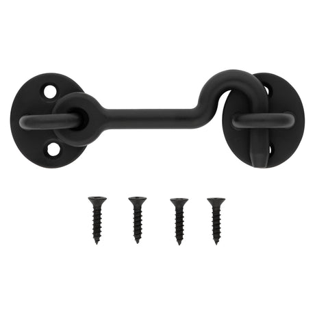 National Hardware Matte Black Steel Hook and Eye Closure 1 pc