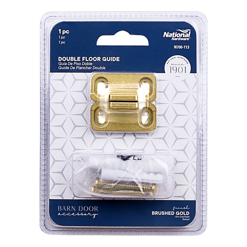 National Hardware Brushed Gold Aluminum Double Floor Guide 1 pc