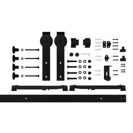 National Hardware Designer Matte Black Steel Barn Door Hanger Kit 1 pc