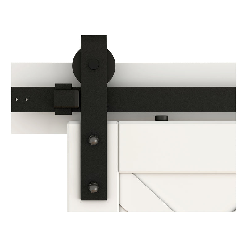 National Hardware Designer Matte Black Steel Barn Door Hanger Kit 1 pc