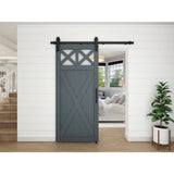 National Hardware Designer Matte Black Steel Barn Door Hanger Kit 1 pc