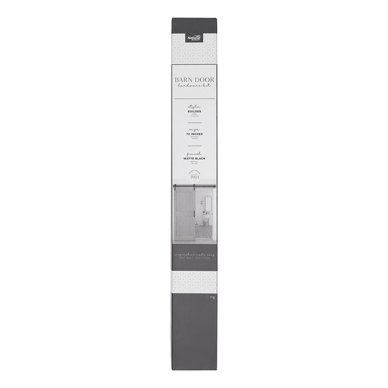 National Hardware Builder Matte Black Steel Barn Door Hanger Kit 1 pc