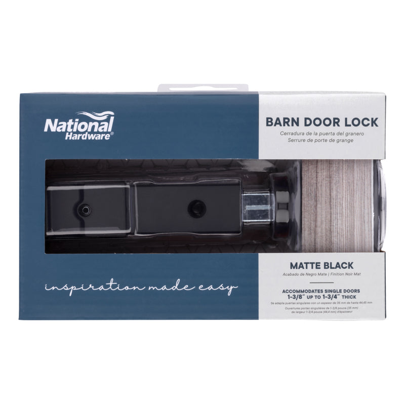 National Hardware Matte Steel/Zinc Sliding Door Lock