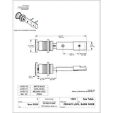 National Hardware Matte Steel/Zinc Sliding Door Lock