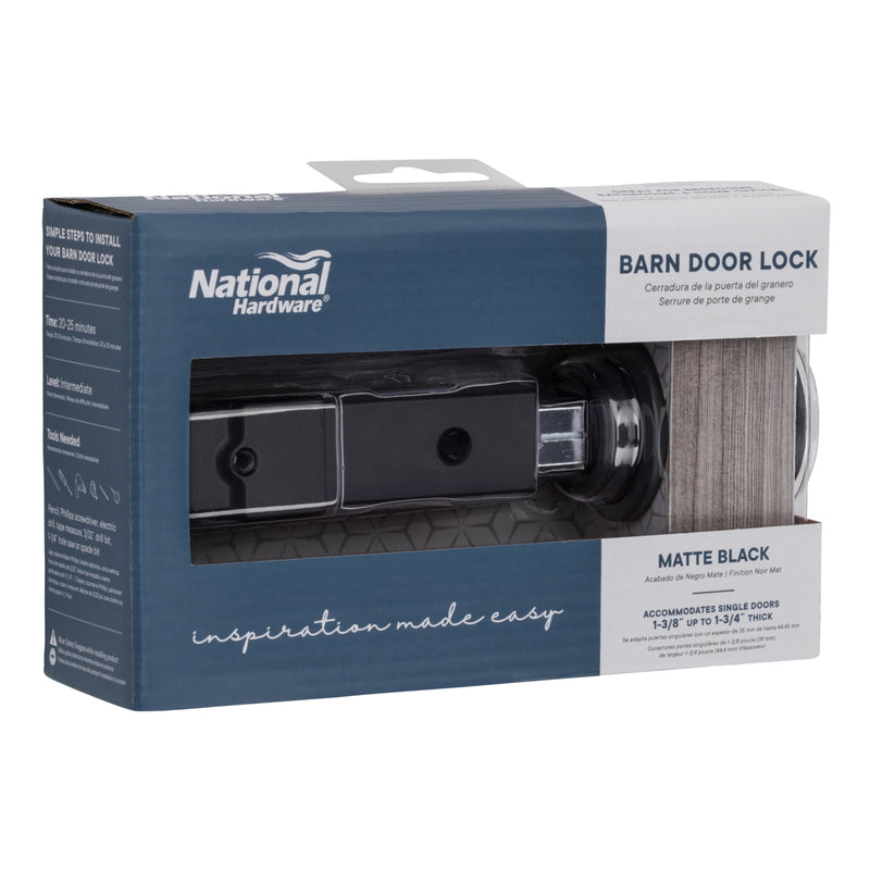 National Hardware Matte Steel/Zinc Sliding Door Lock