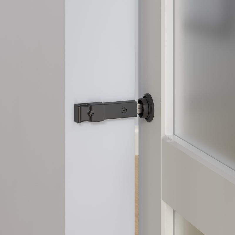 National Hardware Matte Steel/Zinc Sliding Door Lock