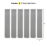Wrap-It Cable Clams 5 in. L Gray Nylon Cord Organizer Strip