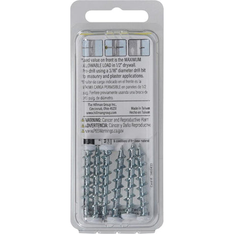 Bore-Fast 3/16 in. D X 1-1/2 in. L Steel Pan Head Screw and Anchor 6 pc