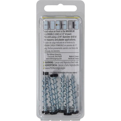 Bore-Fast 3/16 in. D X 1-1/2 in. L Steel Pan Head Screw and Anchor 6 pc