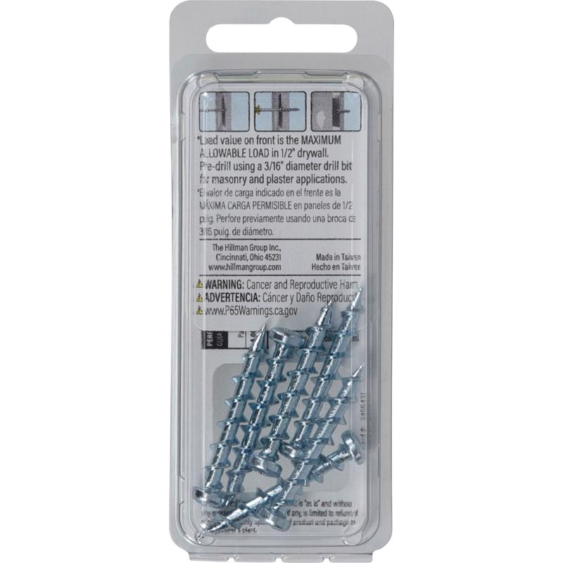 Bore-Fast 3/16 in. D X 1-1/2 in. L Steel Pan Head Screw and Anchor 6 pc