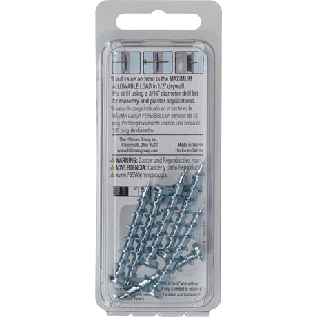 Bore-Fast 3/16 in. D X 1-1/2 in. L Steel Pan Head Screw and Anchor 6 pc