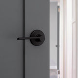 Kwikset Ladera Matte Black Passage Lever Right or Left Handed