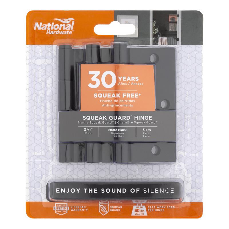 National Hardware Squeak Guard 3.5 in. L Matte Door Hinge 3 pk