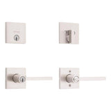 Kwikset Halifax Satin Nickel Zinc Lever and Single Cylinder Deadbolt