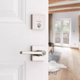 Kwikset Halifax Satin Nickel Zinc Lever and Single Cylinder Deadbolt
