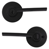 Kwikset Ladera Matte Black Keyed Entry Lever 2-3/4 in.
