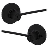 Kwikset Ladera Matte Black Bed and Bath Lever Right or Left Handed