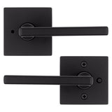 Kwikset Halifax Matte Black Bed and Bath Lever Right or Left Handed