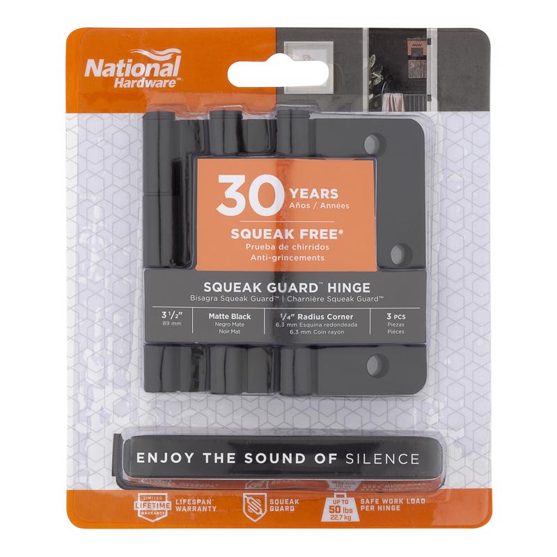 National Hardware Squeak Guard 3.5 in. L Matte Door Hinge 3 pk